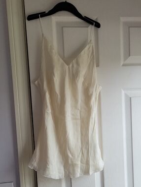 Ivory Silk-Look Slip Dress In Like New